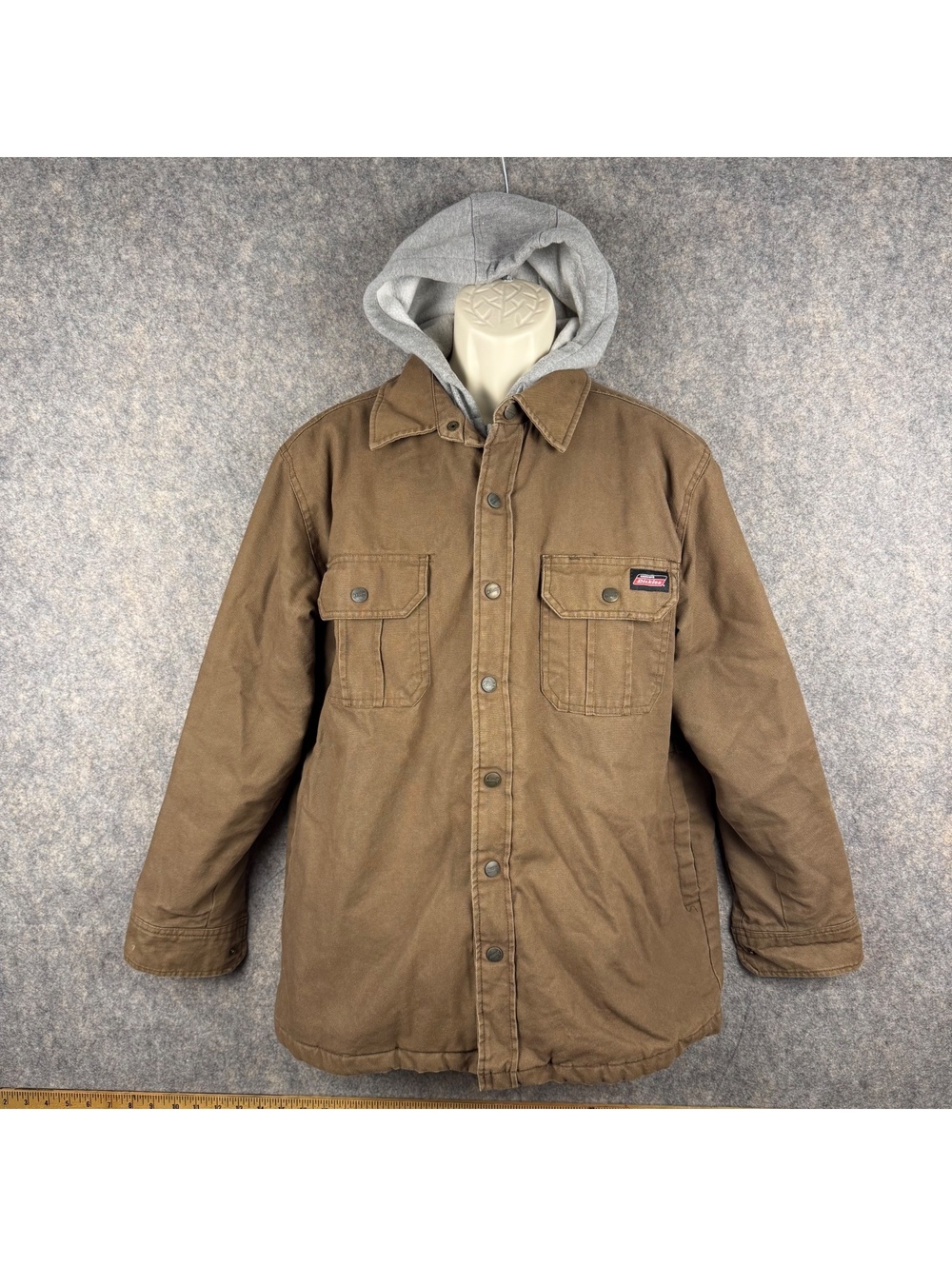 Dickies Hooded Canvas Shirt jacket 5211TB Timber Brown Men Medium 38-40 415